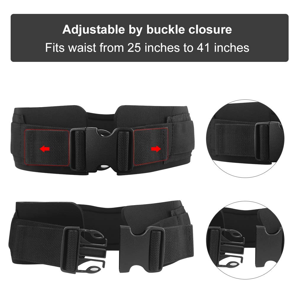 HYVAWO Waist Belt Neoprene Padded Gym Pulley Strap with Rings for Cable Machines Fitness Exercise Speed Agility Resistance Training