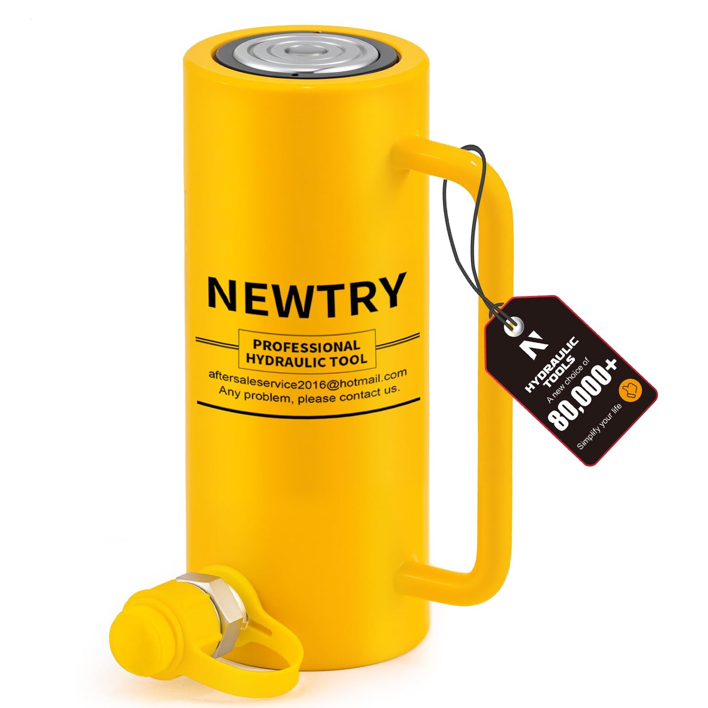 NEWTRY 20 ton Hydraulic Jack Cylinder Long Jack 6” Stroke Portable Hydraulic Ram Industrial Lifting Jack Porta Power Retract Automatically
