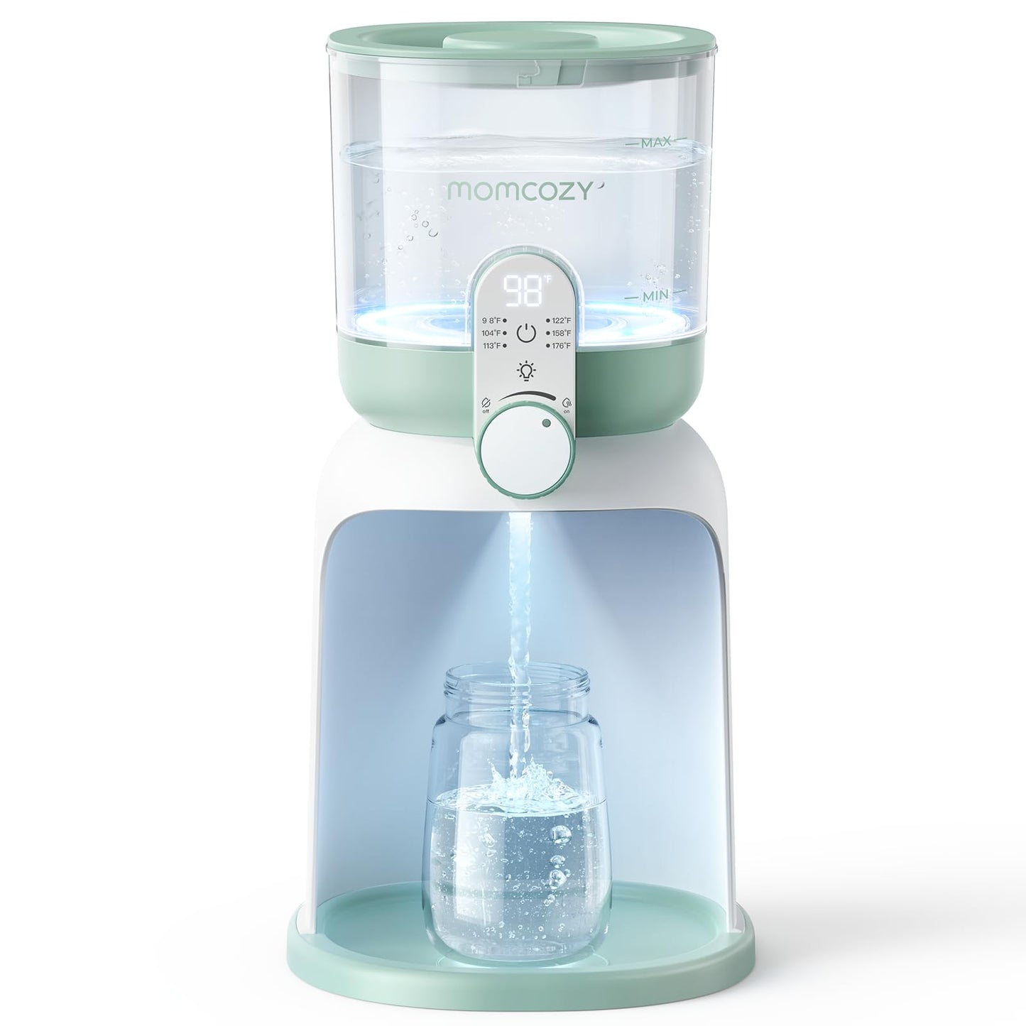 Momcozy Instant Water Warmer for Making Formula, Dual Lights for Night Feedings, 57 fl oz Large Capacity Detachable Tank, 6 Temperature Settings Water Dispenser, Breastfeeding Essentials