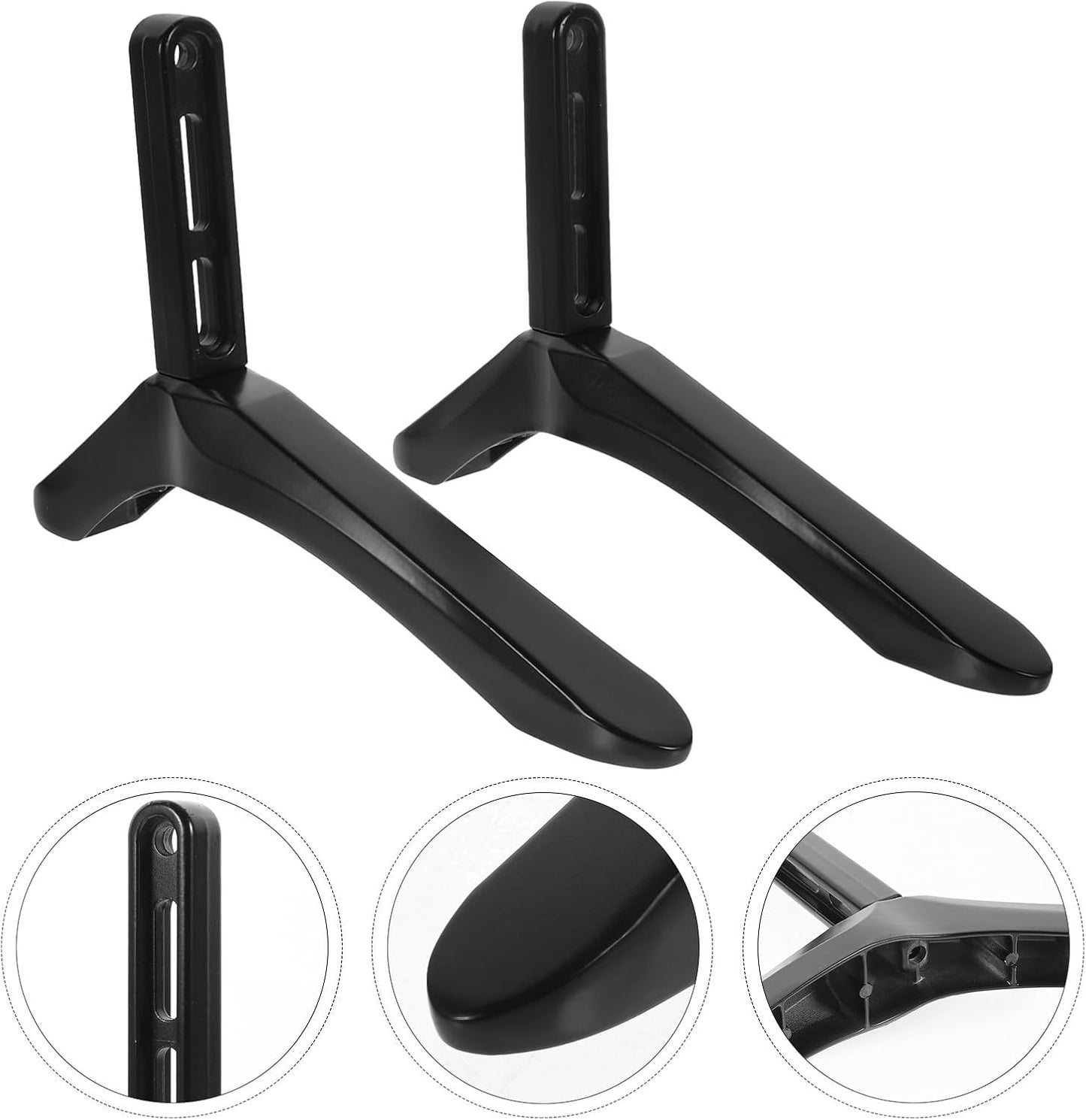 Luxshiny Tv Stand Base Pedestal with Screws Black Tv Holder Tabletop Support Compatible Replacement for Living Room