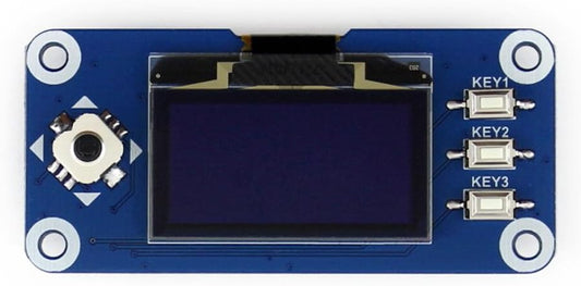1.3inch 128x64 Communicating I2C Waveshare OLED Display HAT for Raspberry Pi Pixels with Embedded Controller via SPI