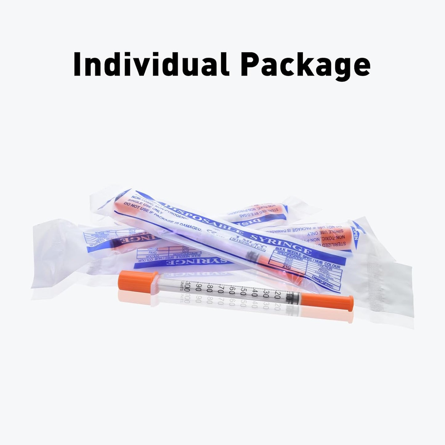 U-100 Syringe - 1cc 31 Gauge, 5/16 Inch, Individually Packed | 20 Pack