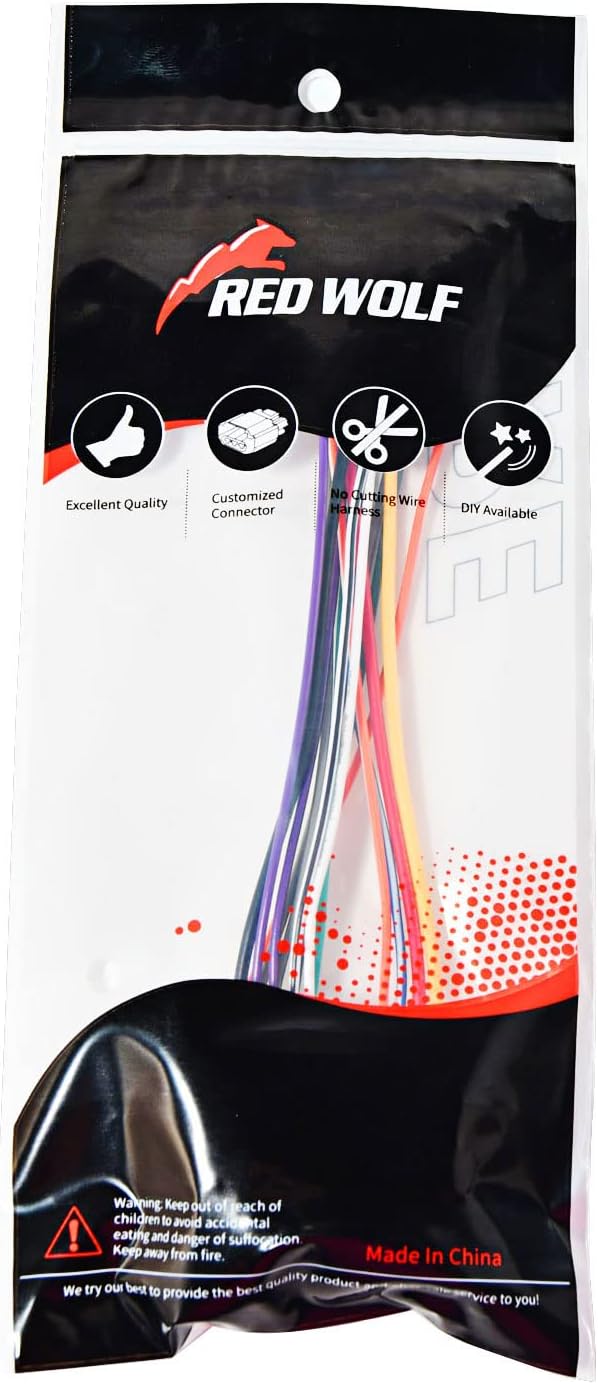 1985-1997 RED WOLF Car Radio Stereo Wiring Harness for Select Geo Metro Prizm Isuzu Trooper Install Aftermarket CD