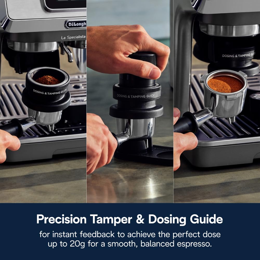 De'Longhi La Specialista Touch Espresso Machine with Grinder & Milk Frother – Cold Brew & Iced Coffee Maker, Burr Grinder, 10 Drink Presets, Compact Bean to Cup, Award-Winning Italian Design