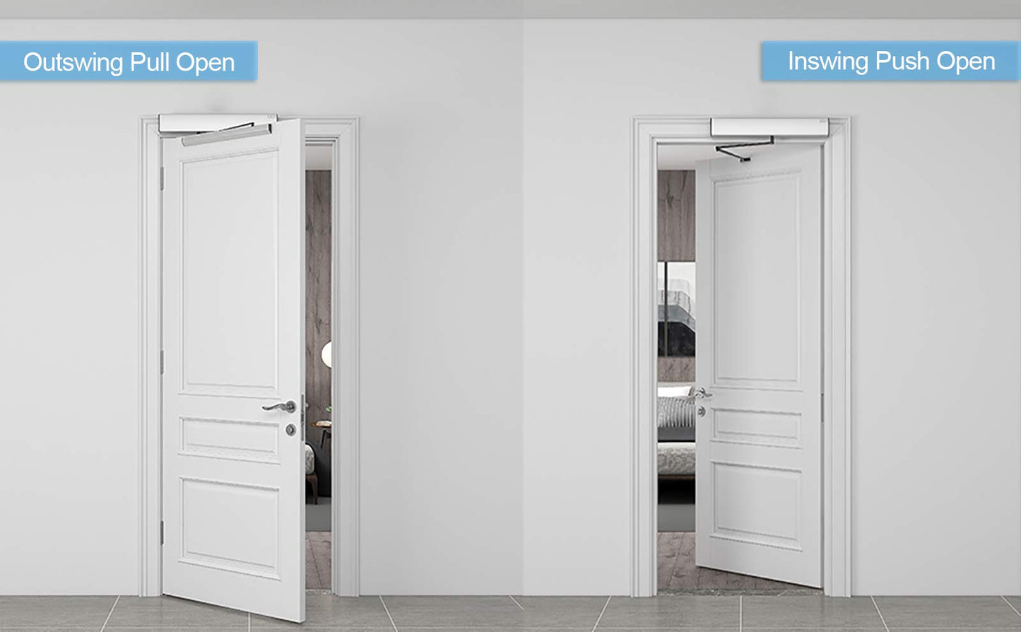 Handicap Door Opener for Disabled People, Low Energy ADA Swing Door Operator with Stainless Steel Handicap Push Buttons