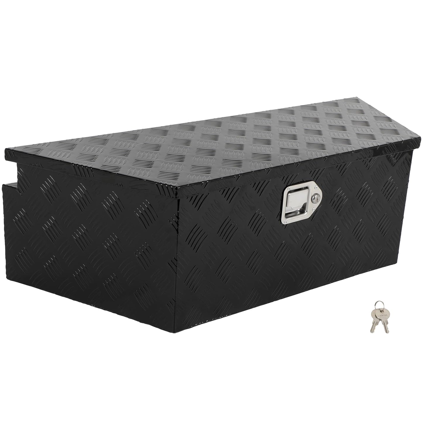 SCITOO 39" Aluminum Truck Bed Tool Box,Diamond Plate Heavy Duty Crossover Storage for Most Full Size Pickups,Lockable Weatherproof Chest,Fits 39" Truck Beds,Easy Access to Load and Unload