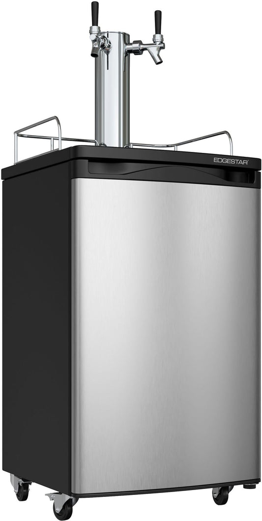 EdgeStar KC2000SSTWIN Full Size Stainless Steel Dual Tap Kegerator & Draft Beer Dispenser - Stainless Steel
