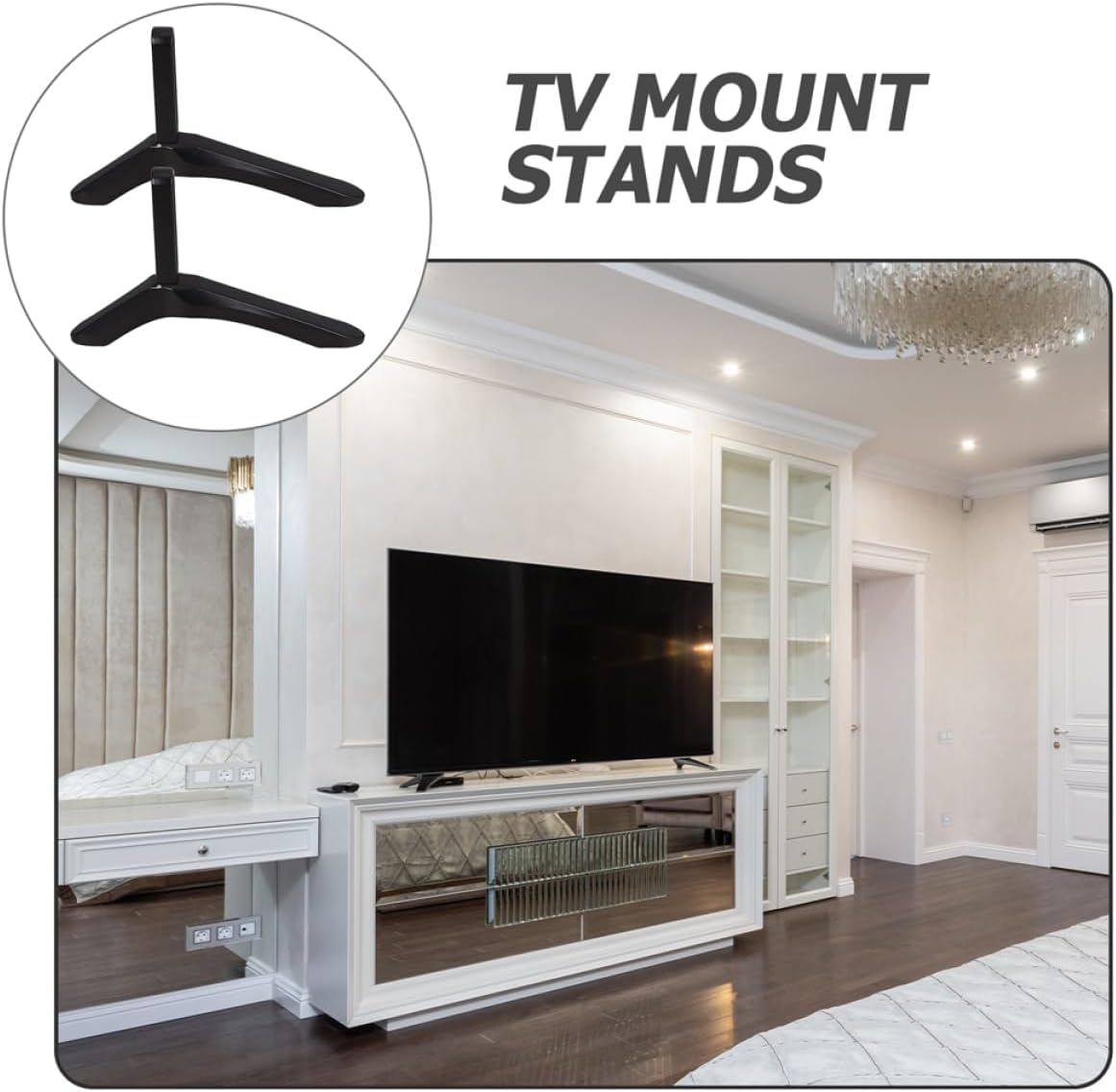 Cabilock Heavy-Duty No-Drill TV Stand - Modern Aluminum Alloy Base for Bedroom