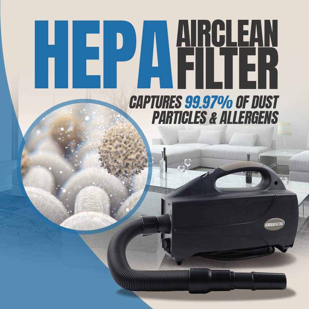Oreck Compact Canister Vacuum Cleaner, Portable Handheld Vacuum for Carpet and Hard Floors, Lightweight, Powerful Suction with Versatile Tools, Corded Canister Vacuum Cleaners for Home Use