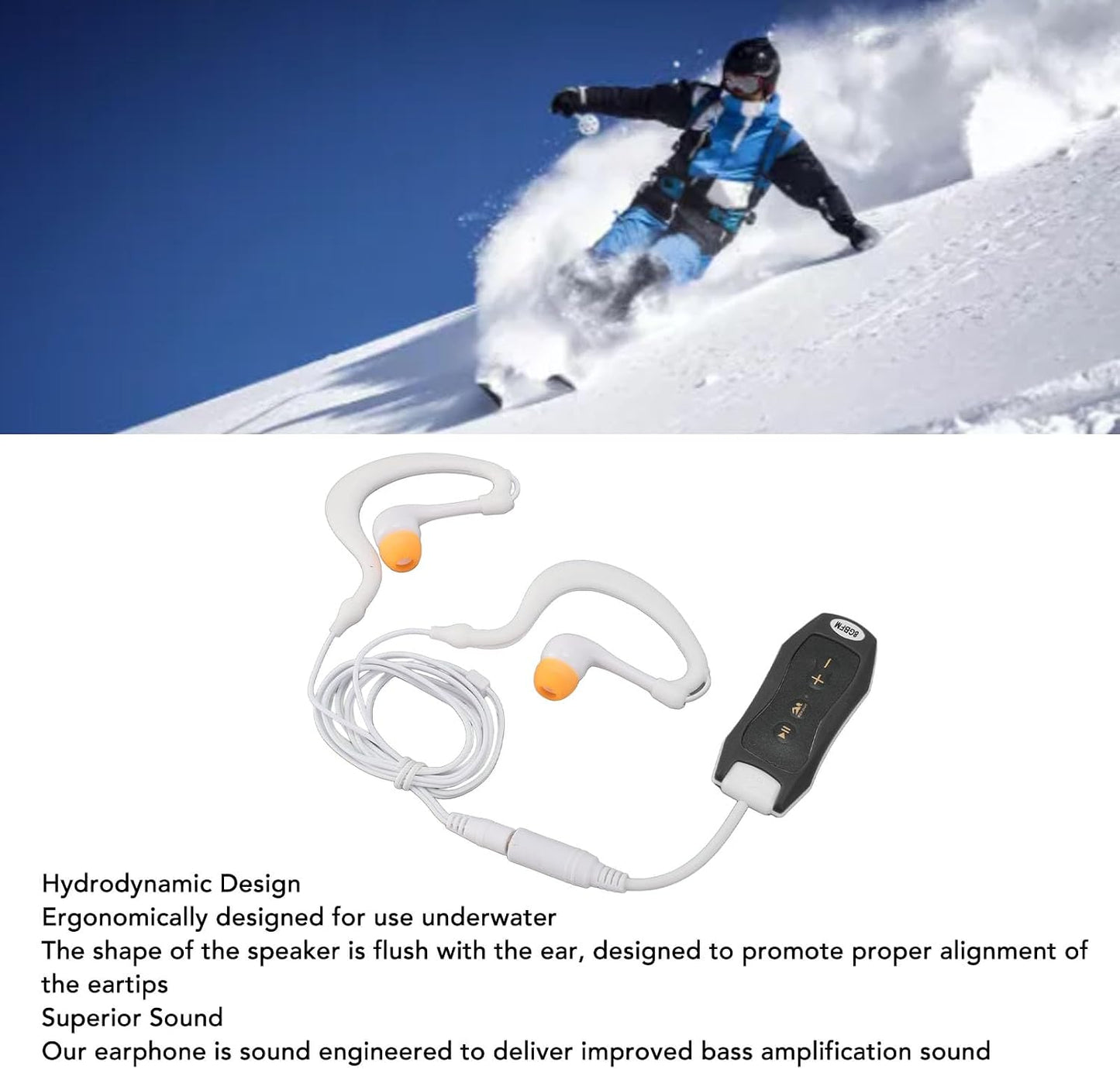 VBESTLIFE MP3 Swimming, Mp3 Swimming 8GB (8GB) Player for Headphones with Long Cord, Underwater, Sound Effect, Full