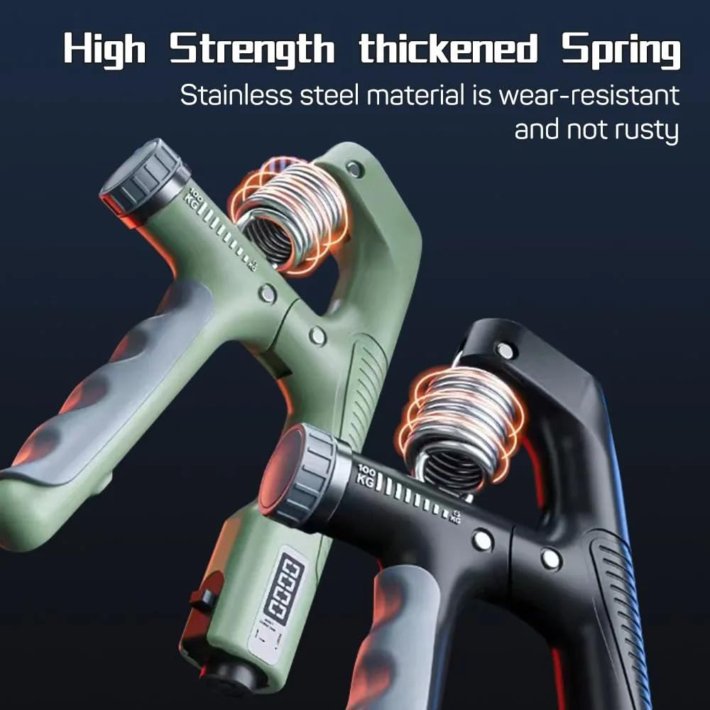 Hand Gripper Strengthener, Pack of 2 Adjustable Resistance 22-220Lbs (10-100kg) Forearm Exerciser, Grip Strength Trainer for Muscle Building & Injury Recovery, Aerobic Hands