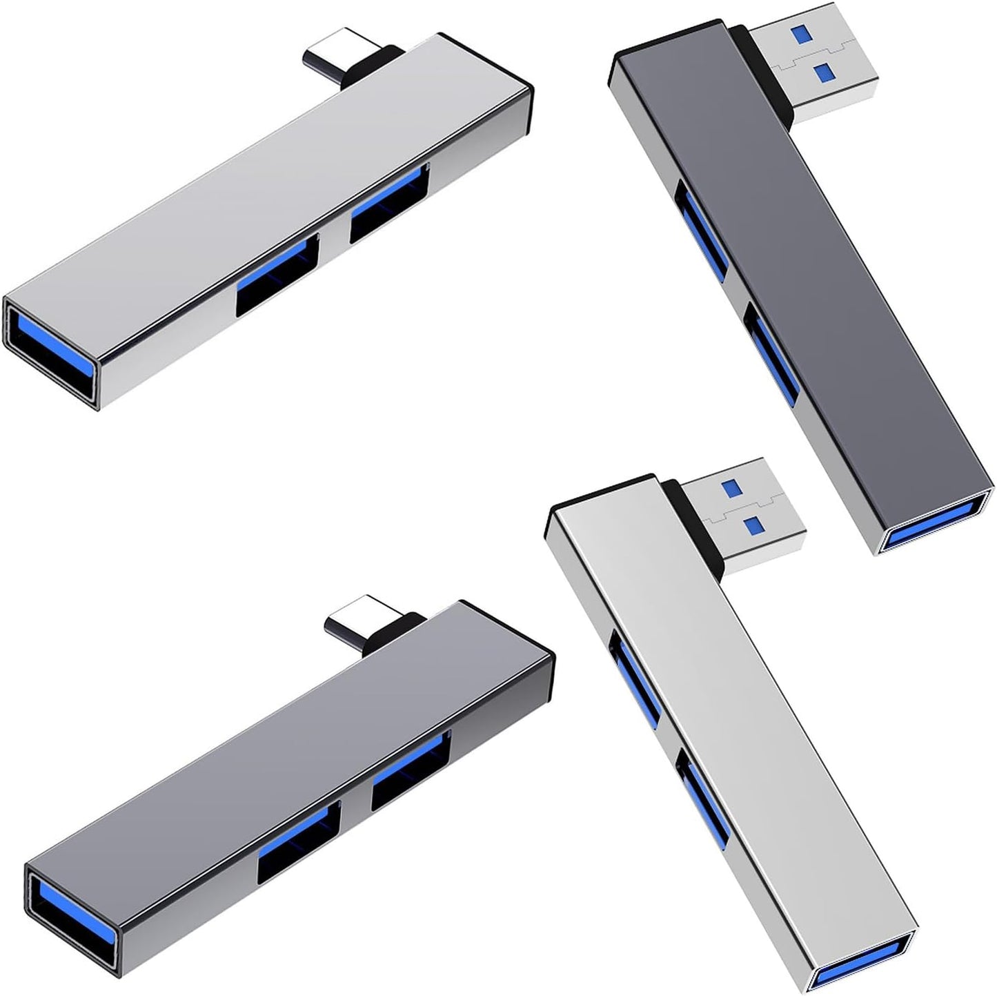 Argzm 90 4 2 USB2.0 1 USB3.0 Degree Portable USB C Hubs Port USB Expansion Fast Data Hubs with for PC Laptop
