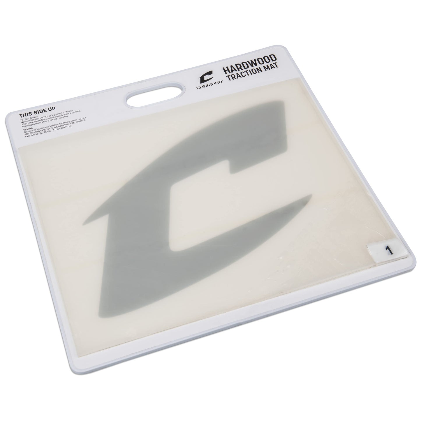 CHAMPRO Hardwood Floor Shoe Traction Mat for Basketball Court and Gym Floors, White
