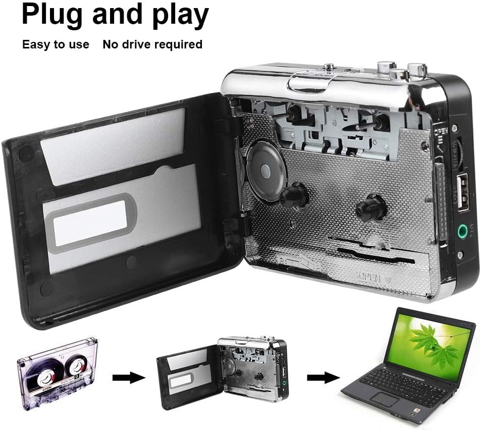 Hakeeta Cassette MP3 Cassette MP3 to Converter USB Player from Tapes to Converter Compatible with PC, Computer, Laptop