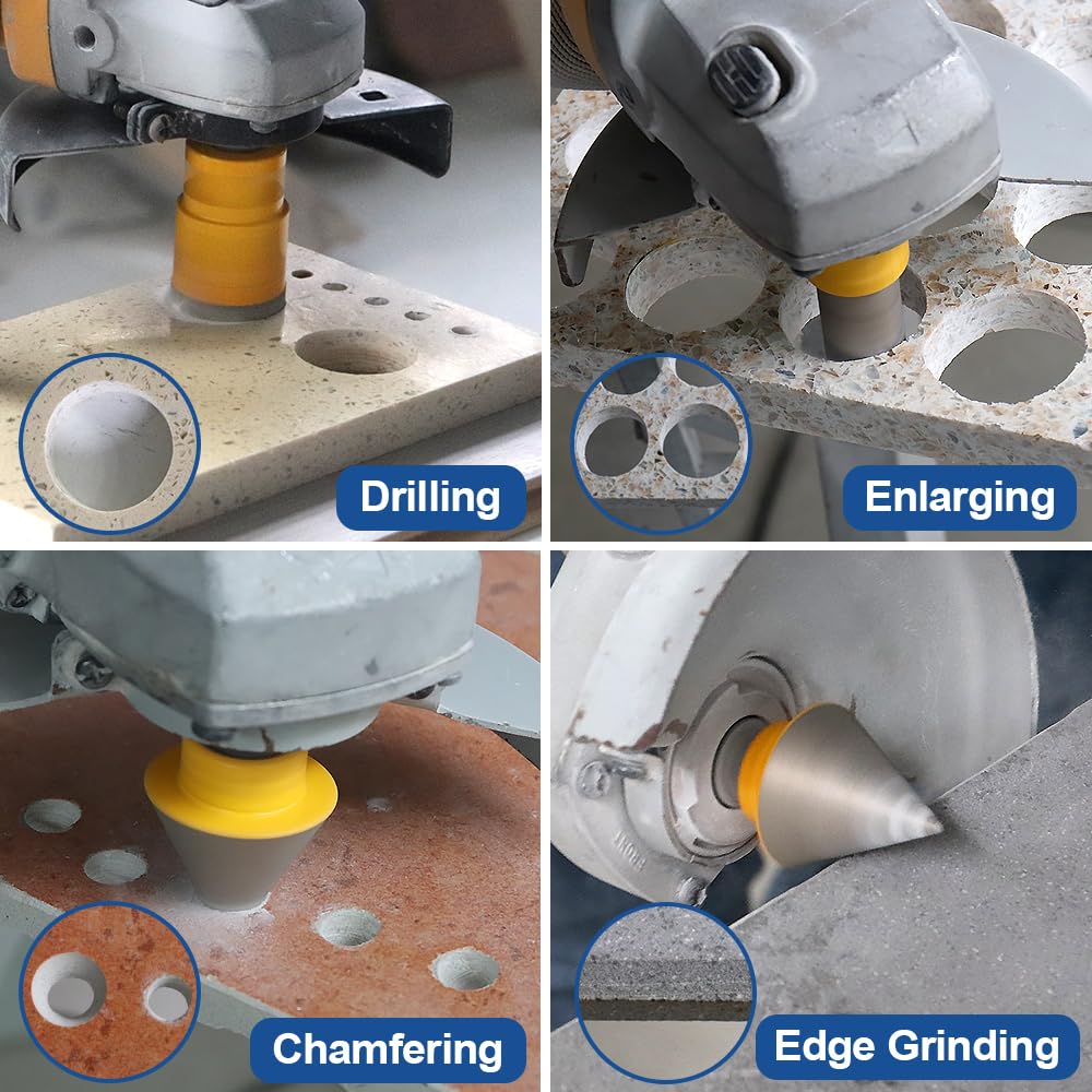 HIGHDRIL Diamond Drill Bits Kit with 5/8-11 and HIGHDRIL Diamond Saw Blade - 5 Inch Diamond Tile Blade Disc