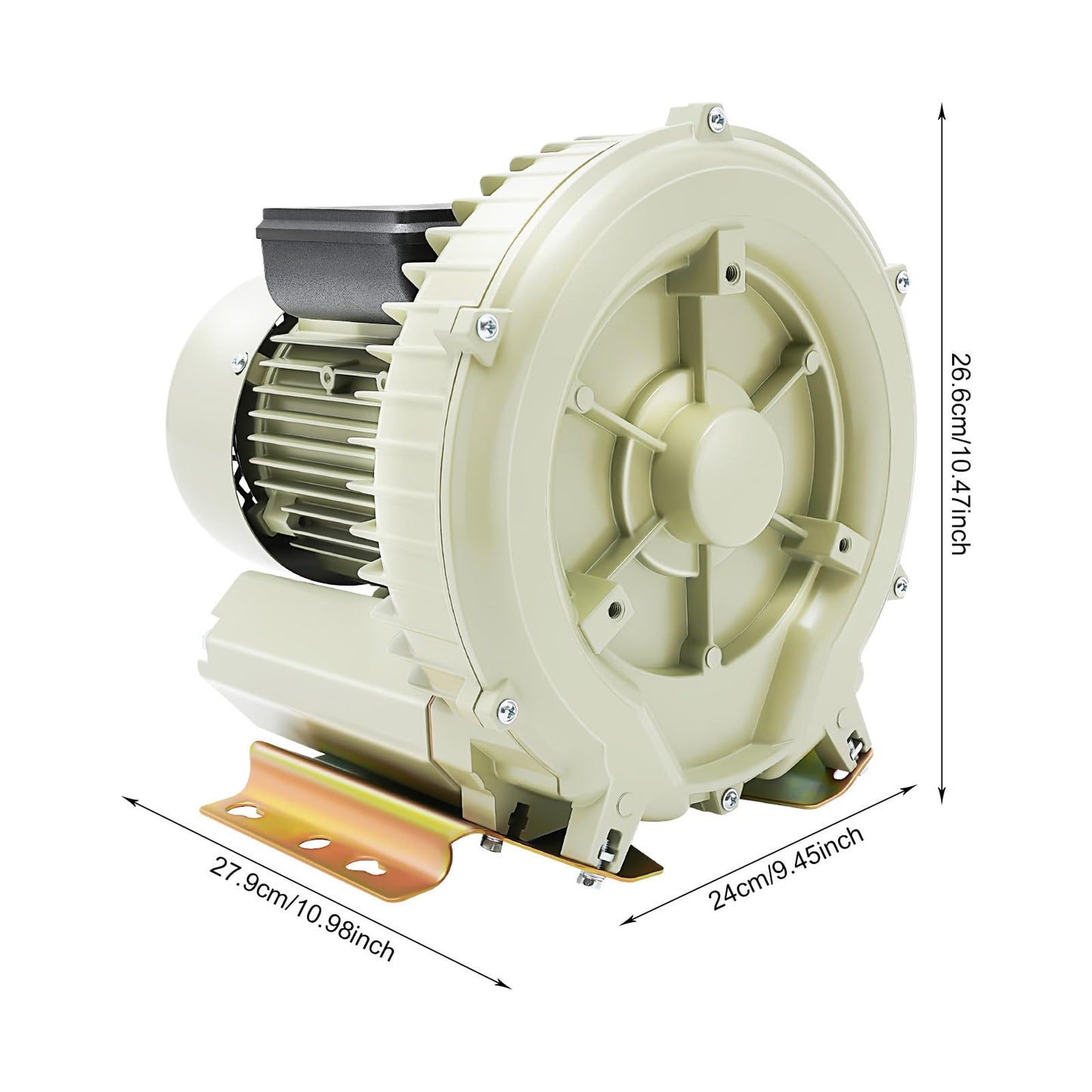 Aquaculture Vortex Air Blower,370W Air Pump Blower Industrial High Pressure,12Kpa Seafood Pond Fish Tank Air Blower for Liquid Filling Machine