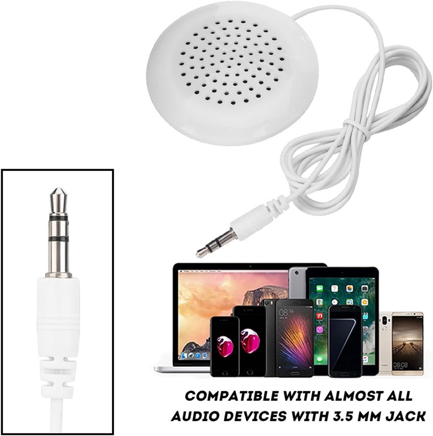HANYAUKU 3.5mm MP3/MP4/Phone/CD/Player, Pillow Speaker, Mini Stereo Speaker Replacement, Portable DIY Sleep Device