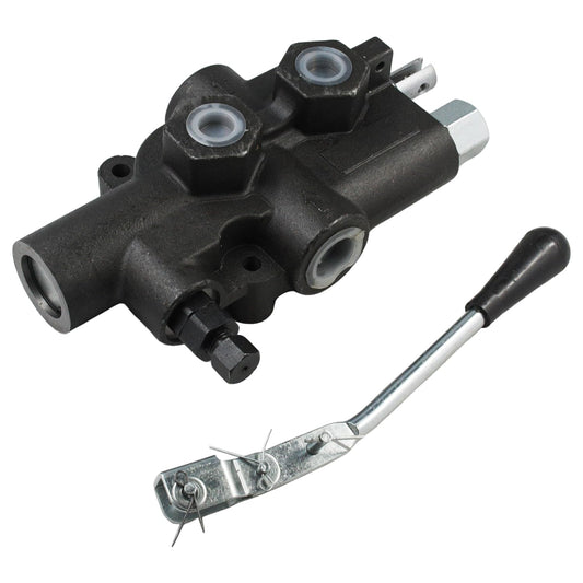 LS-3000-1 Log Splitter Valve, 4 Ways 3 Positions Directional Control Valve, for Hydraulic Log Splitters with Auto Return Detent Lever Handle, 25GPM 2750PSI, 1/2" NPT Work Ports, 3/4" NPT In/Out Ports