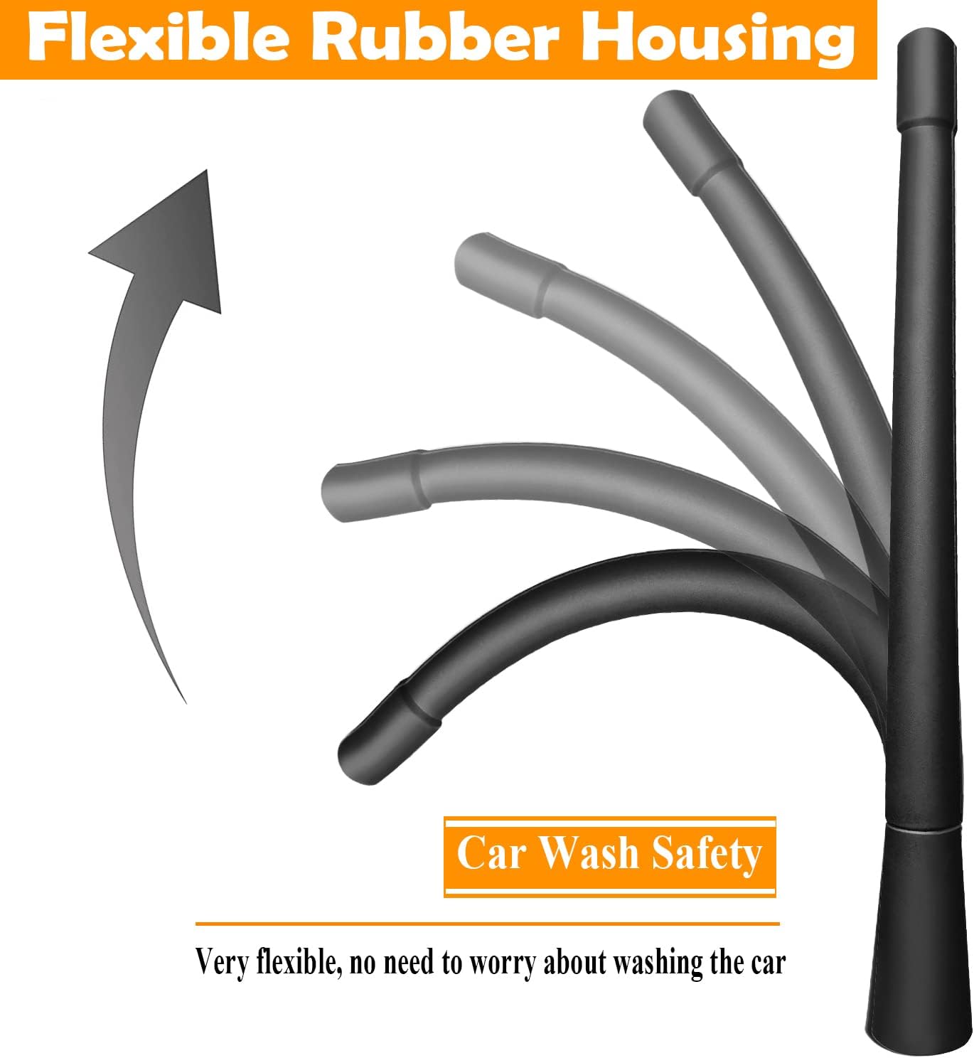 RooFox 7 Inch 3 (2004-2018), 3 Antenna Replacement for Mazda Mazda Antenna, Flexible Rubber Antenna Mast