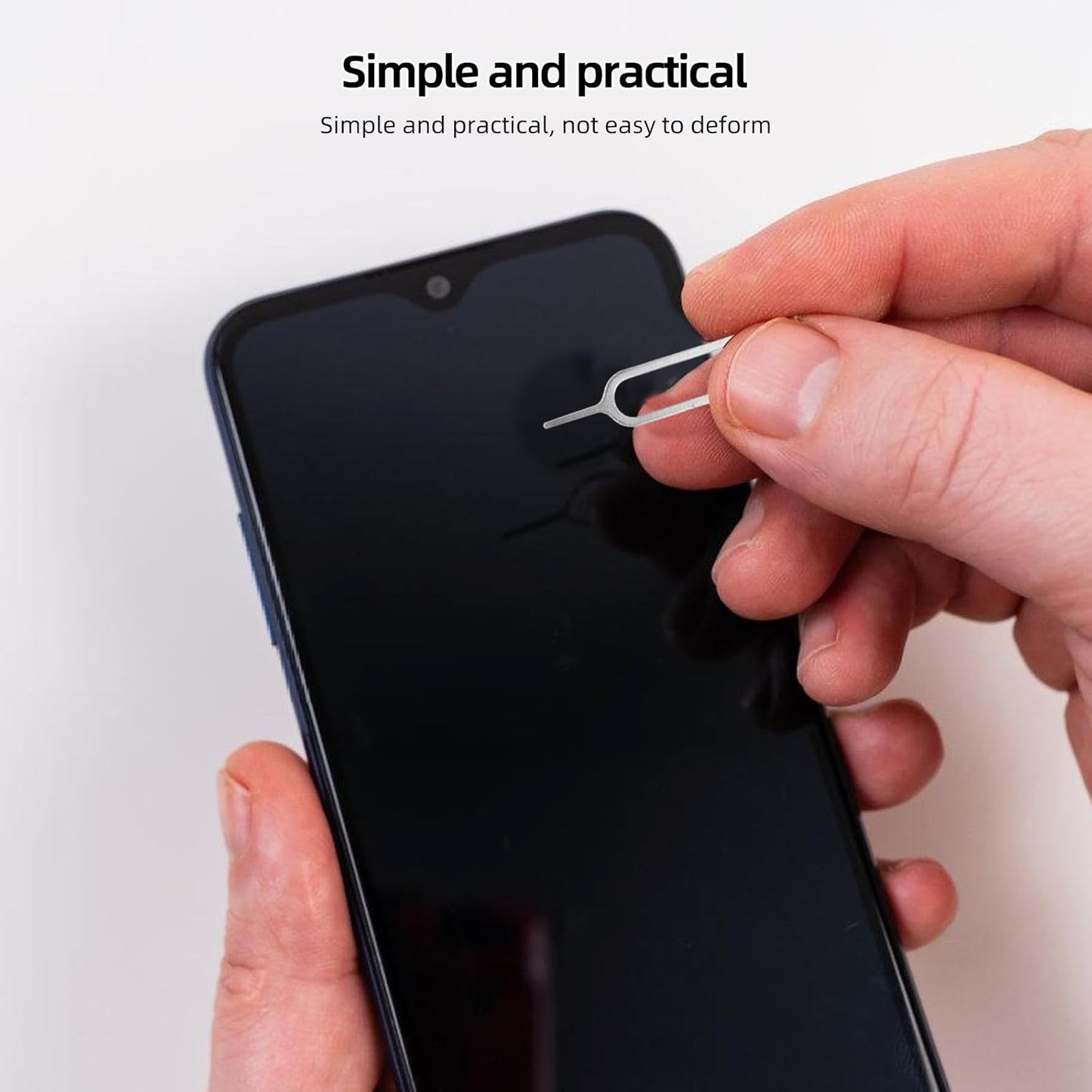 500pcs Sim Ejector Pins Removal Needles for Smartphones Universal Sim Card Tray Tools Silver Metal Kit for Mobile Phone