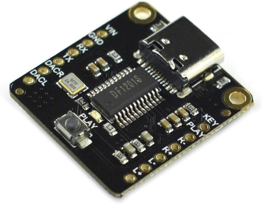 DFROBOT MP3 [128MB 24-bit ESP32, DFPlayer Pro Module Onboard Memory] - No TF Card Required, Type-C U-Disk Mode