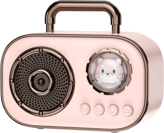 SpringFlora Sound,4H Wireless Bluetooth Speaker, Cute Mini Portable Speaker,Loud Playtime, Mic,TF/SD Card, Aux