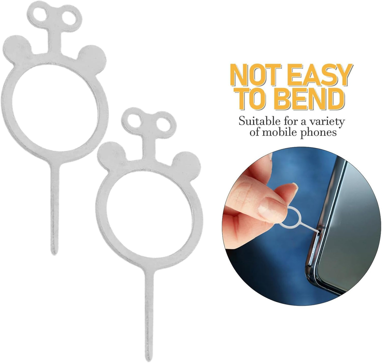 400pcs Sim Card Eject Pin Removal Tool Mobile Phone Sim Card Tray Needle Ejector Compatible for Smartphones and Tablets