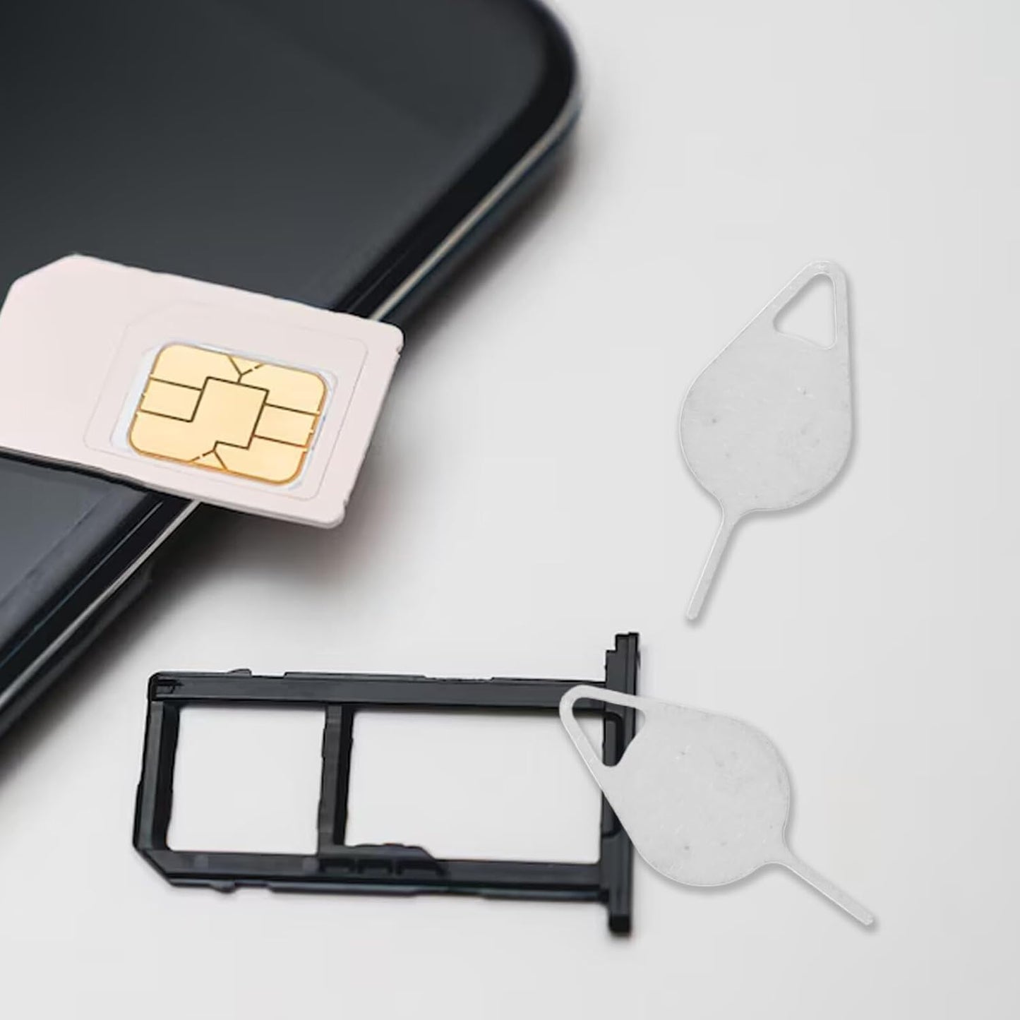 200 INOOMP Pcs Sim Card Ejector Pins Mobile Phone Card Removal Tool Stainless Steel Tray Opening Pin for Smartphone