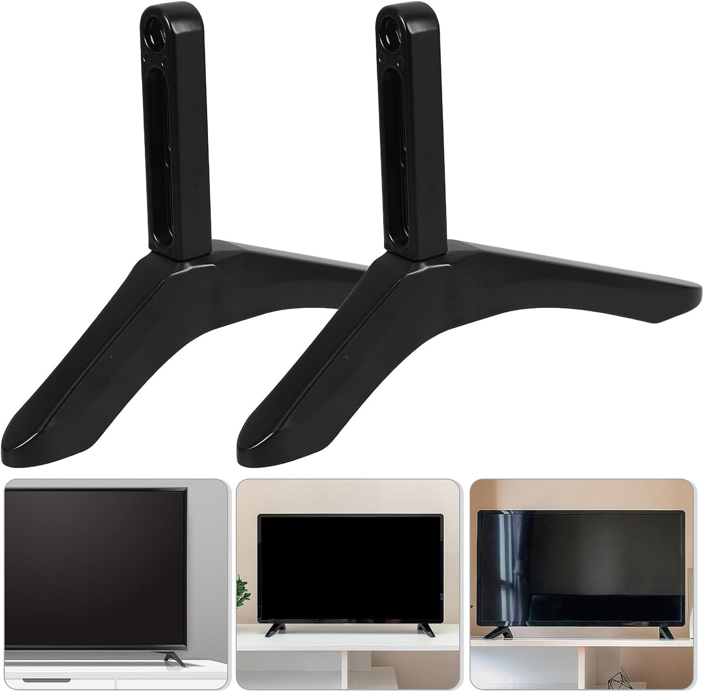 Uonlytech Tabletop TV Base Replacement TV Stand Bracket with Screws Universal Desktop Mount Support for Home and Office