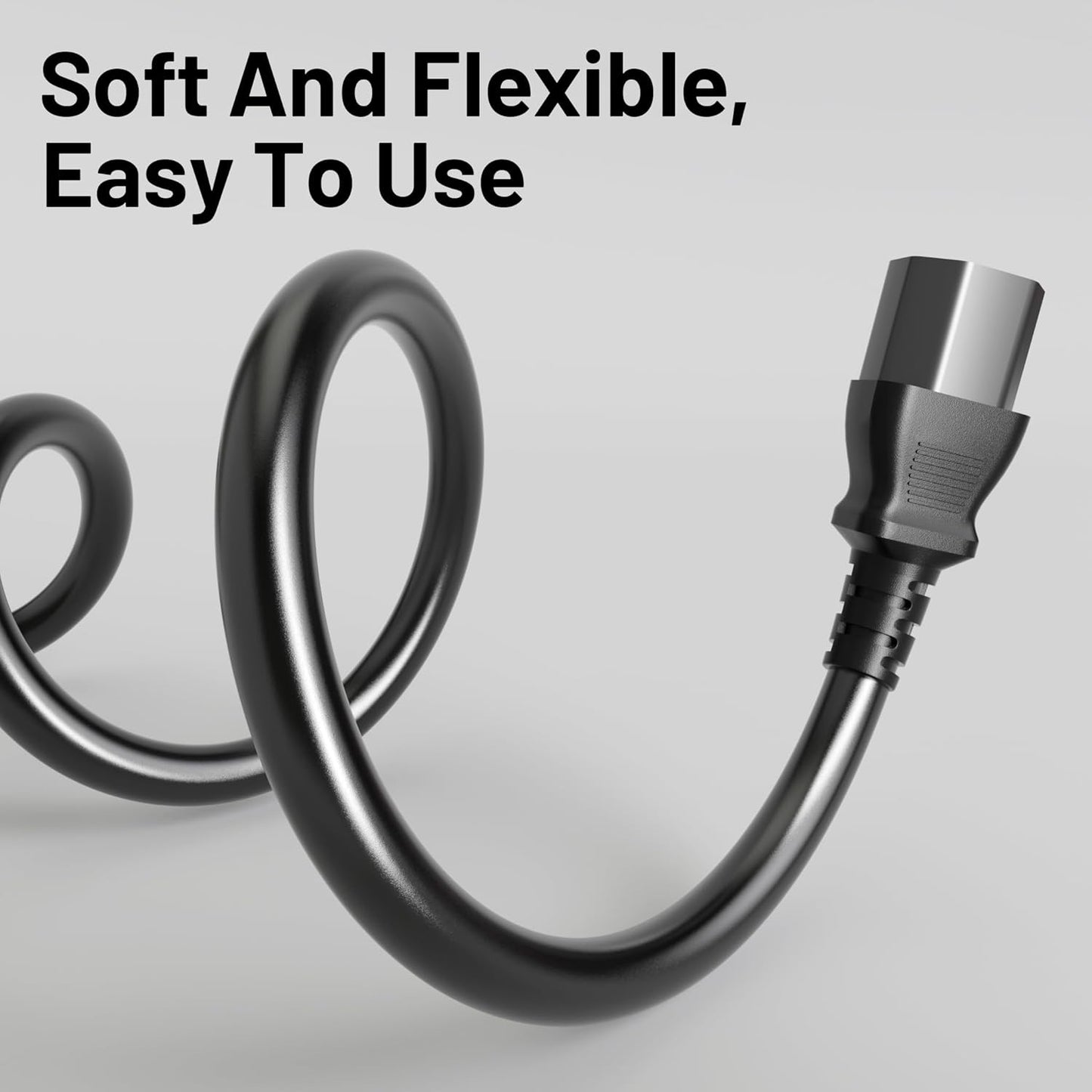 Vockjour 3 6ft 10 125 18AWG, 5-15P C13, Prong AC Power Cord Cable Amps Volts NEMA to Black PC Power Cable for TV