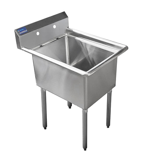 AmGood Stainless Steel Prep & Utility Sink | 304 Stainless Steel | Overall Size: 29 3/4" x 23 5/8" | Restaurant, Kitchen, Laundry, Garage | NSF (Bowl Size: 24" x 18" No Faucet)