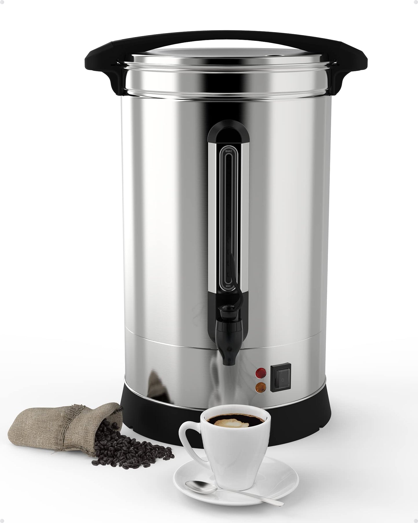 Garvee Coffee Urn 120 Cups, Stainless Steer Thermos for Hot Beverage, Hot Coffee Urn, Commercial Grade Hot Coffee Dispenser with Coffee Percolator, Silver