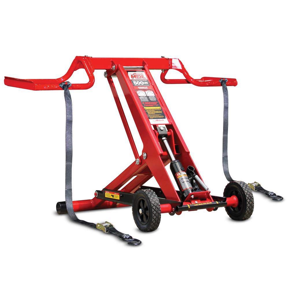 MoJack 45501 HDL500 Hydraulic Cylinder Lift Jack for Zero Turn Radius Riding Lawn Mower Maintenance and Repair - 500 Pound Lift Capacity with Locking Bar for Added Safety