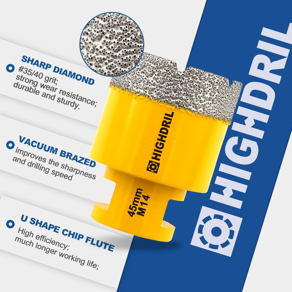 HIGHDRIL Diamond Hole Saw Kit - 6/6/8/20/25/35/50/75/100mm Drill Bits and HIGHDRIL 3 Inch Circular Saw Blade - 3pcs Carbide Wood Cutting Disc with Arbor 10MM