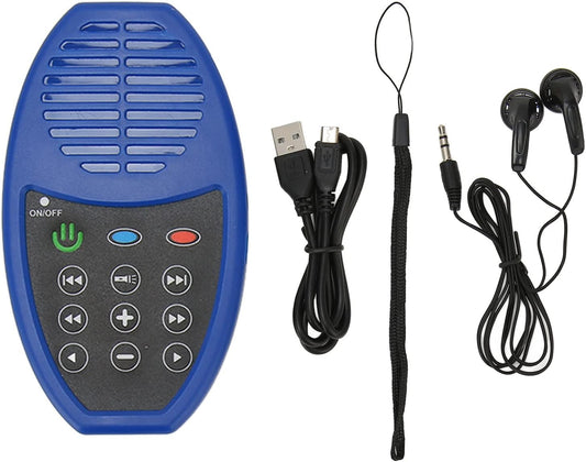 Jectse 4GB 350mAh Audio Bible Player, Solar Powered Electronic Reader for Seniors, Kids, Adults - Bible Listener (Blue)