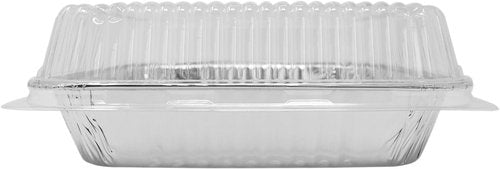 Fig & Leaf 8” x 8” Square Baking Cake Pans - Heavy Duty Disposable Aluminum Foil Tins (35 Pack) | Portable Food Containers