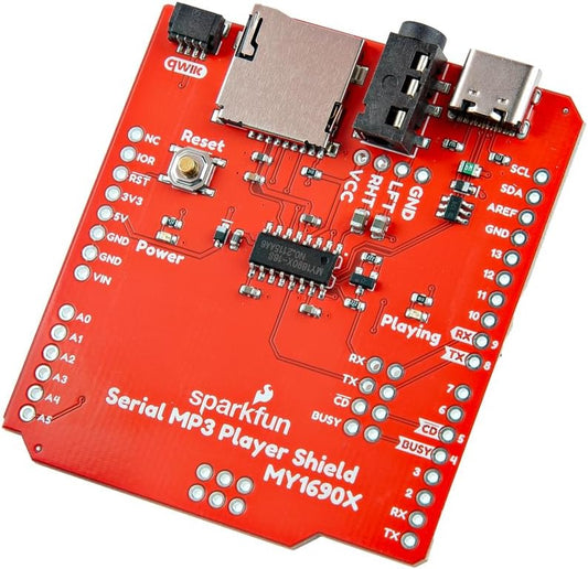 SparkFun MP3 MY1690X-16S Serial Player Shield