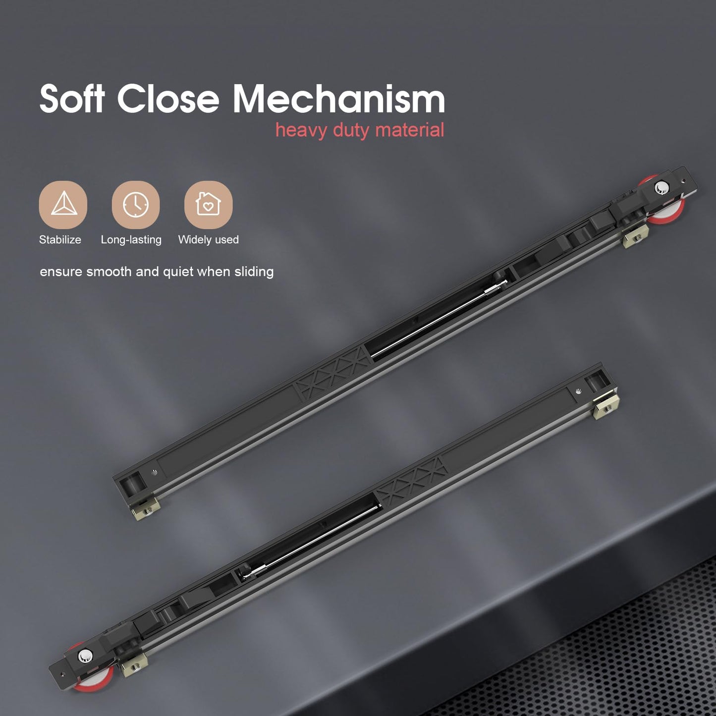 CEAKIAN 42" Concealed Sliding Barn Door Hardware Kit with Soft Close Mechanism for 34in Passage Opening, Hidden Wall Mount for Interior Wooden Door (NO Door)