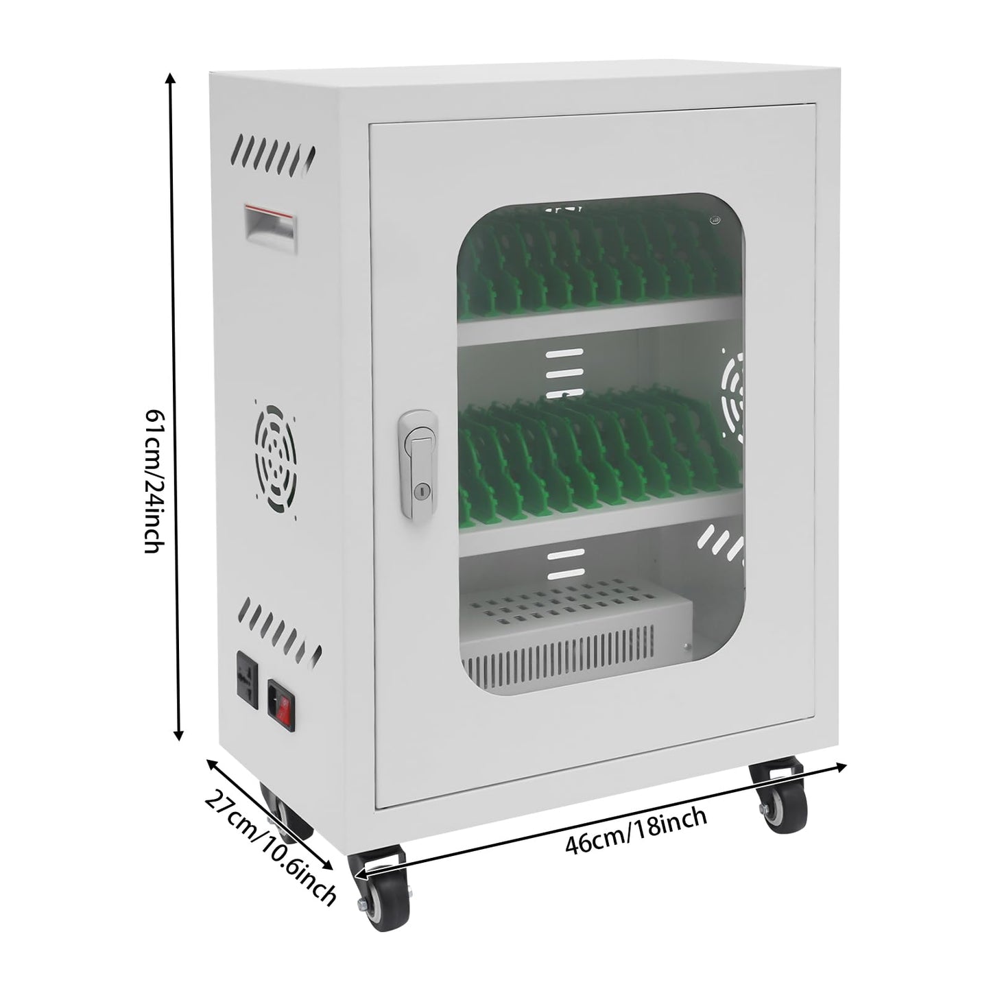 Rechargeable Mobile Phone Charging Cabinet,30 Slots Cell Phones Charging Station Portable Cellphone Charging Cart with Combination Lock, for Students and Employees, Tourists (30-Slots)