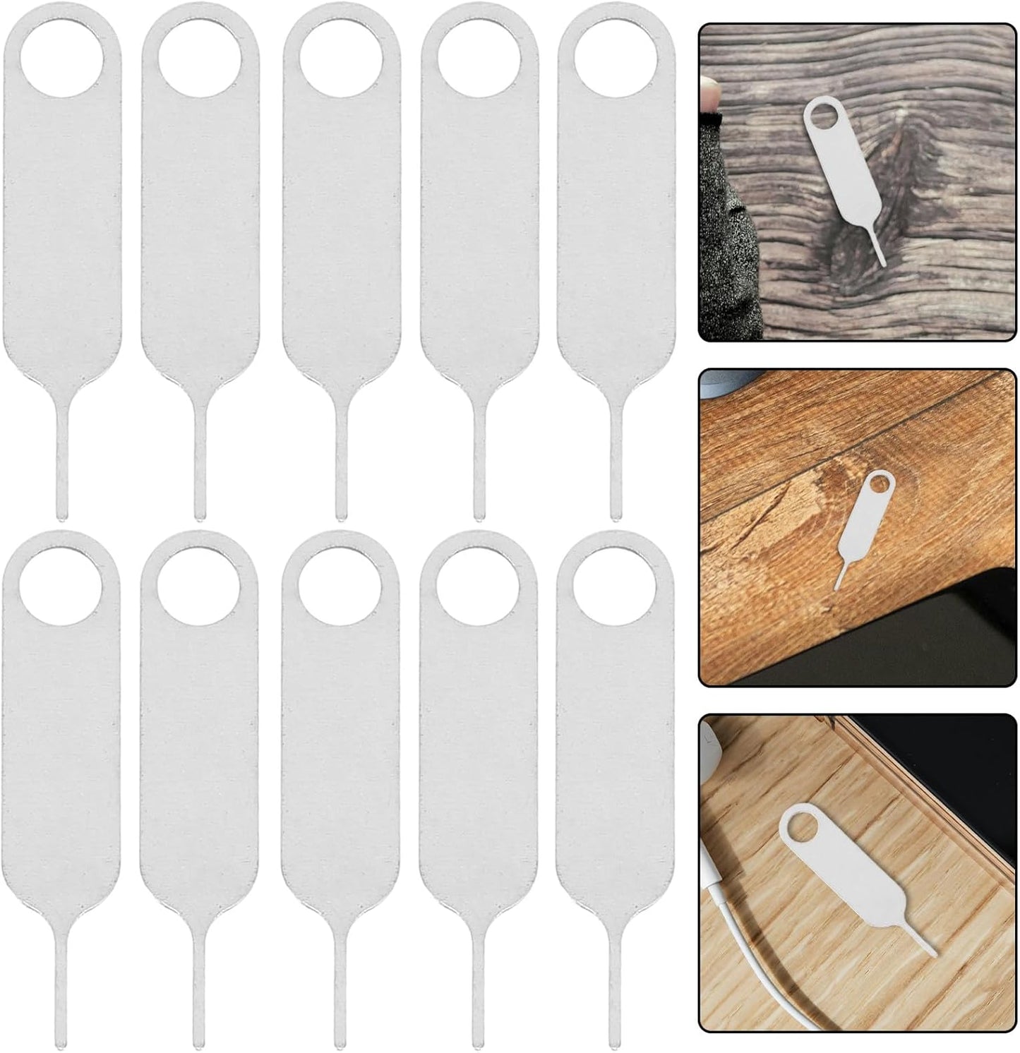 500pcs Set SHOWERORO Stainless Steel Sim Ejector Tool and Phone Sim Remover Pin for Mobile Phones Anti-Lost Card Eject