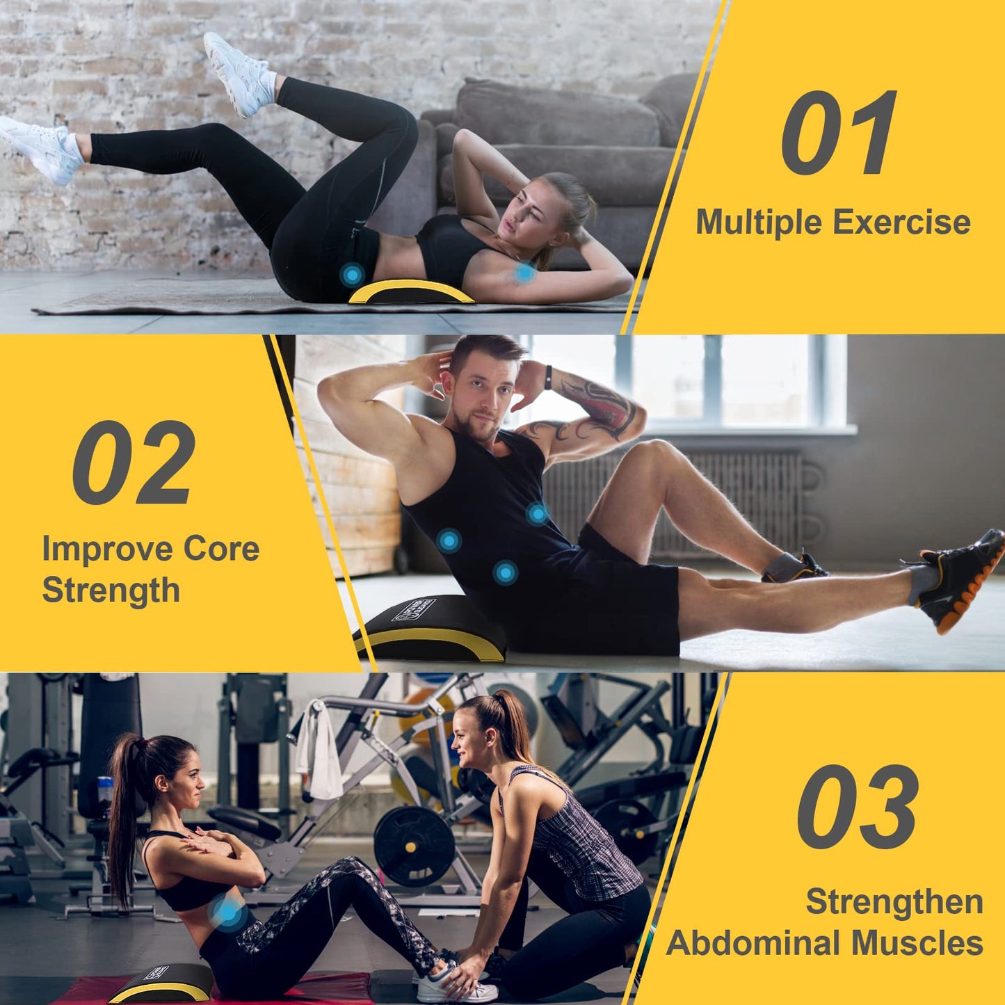 POWER GUIDANCE Ab Exercise Mat - Sit Up Pad - Abdominal & Core Trainer Mat for Full Range of Motion Ab Workouts