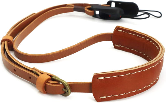 SNLxStudioz Genuine Leather Camera Neck Strap with Quick Release - Thin Shoulder Strap for Sony, Fujifilm, Canon, Nikon