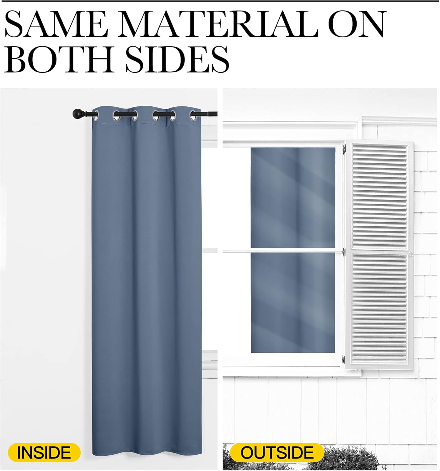 NICETOWN Thermal Insulated Blackout Curtains - Stone Blue, Set of 2, 29x40 Inches | Room Darkening Drapes