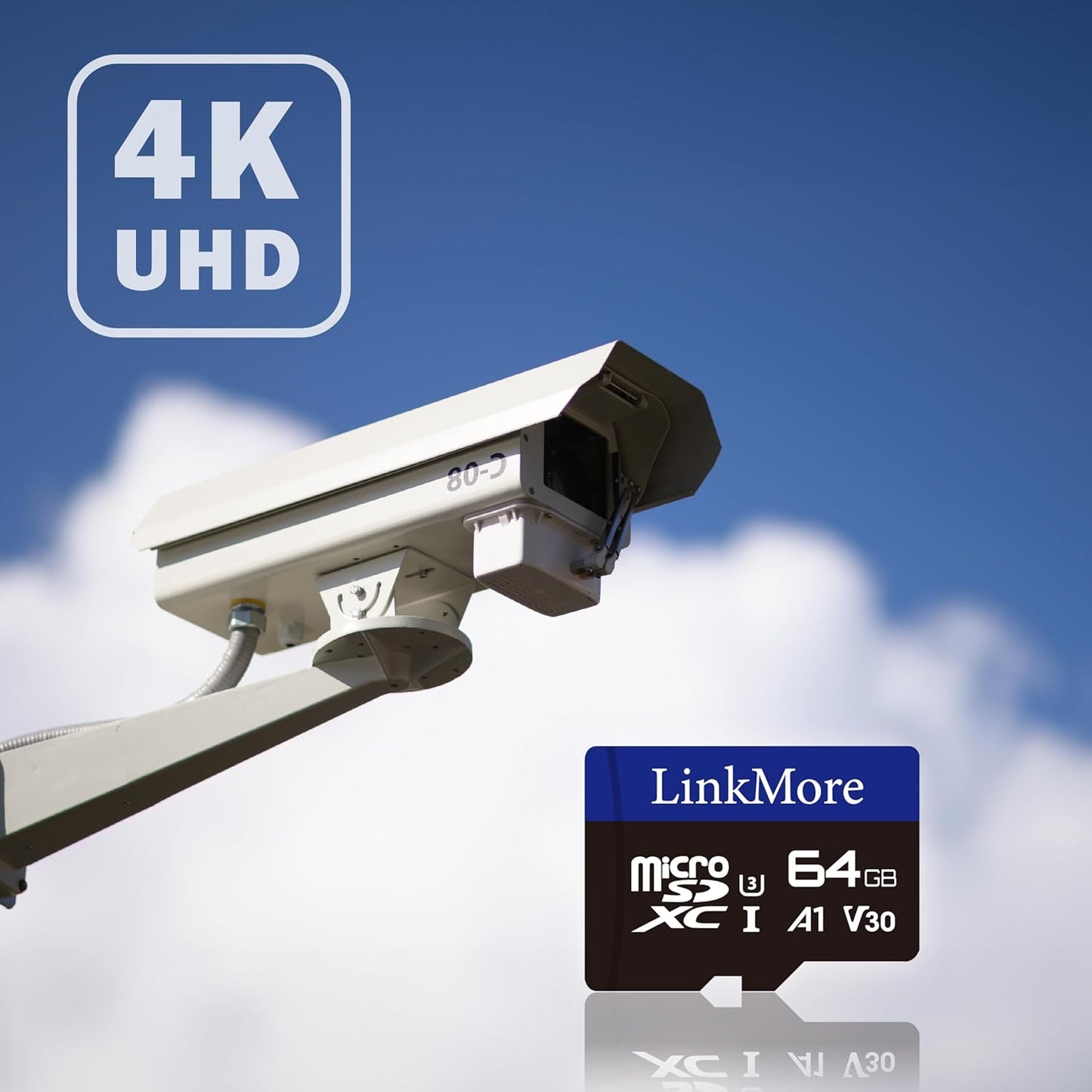 LinkMore XV13 64GB A1 U3 V30 10, 95 45 MicroSD Memory Card, MicroSDXC UHS-I Class Read Up to MB/s, Write Up to MB/s, SD