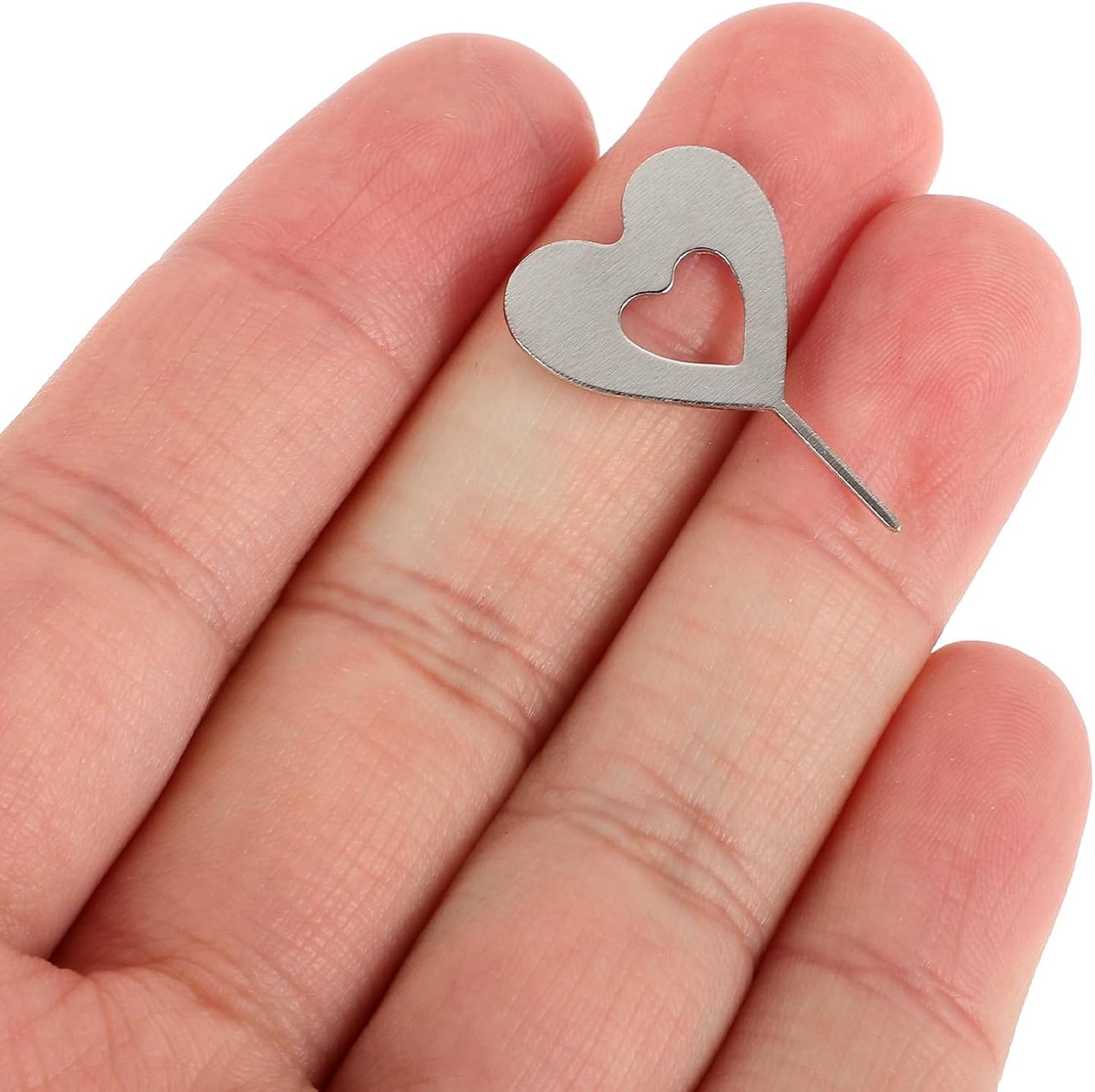 100pcs NOLITOY Heart-Shaped Sim Card Pin Ejector Tool for Mobile Phones and Tablets, Universal Sim Tray Remover Needle