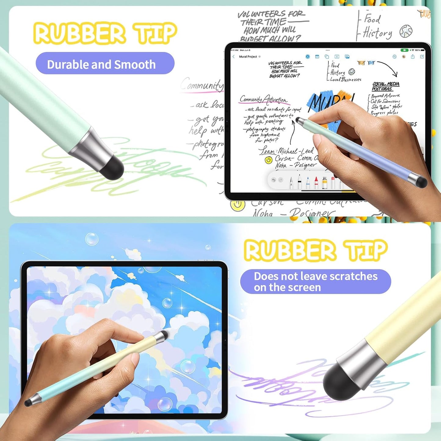 maylofi 3pcs, 2 1 Blue-3pcs) Stylus Pens for Touch Screens in Stylus Pen Compatible with All Touch Screens (Light Green
