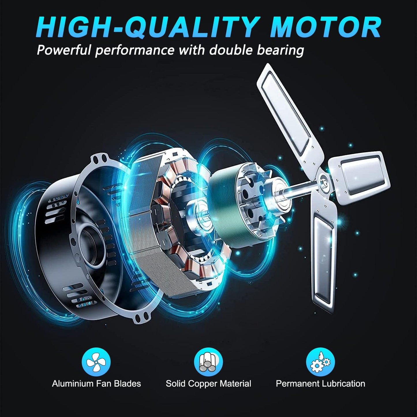 WARMLREC 24" Industrial Floor Fan, 8900 CFM High Velocity Drum Fan with 3 Speeds, Portable Heavy Duty Industrial Fan for Warehouse, Workshop, Factory, Commercial, Residential and Greenhouse Blue