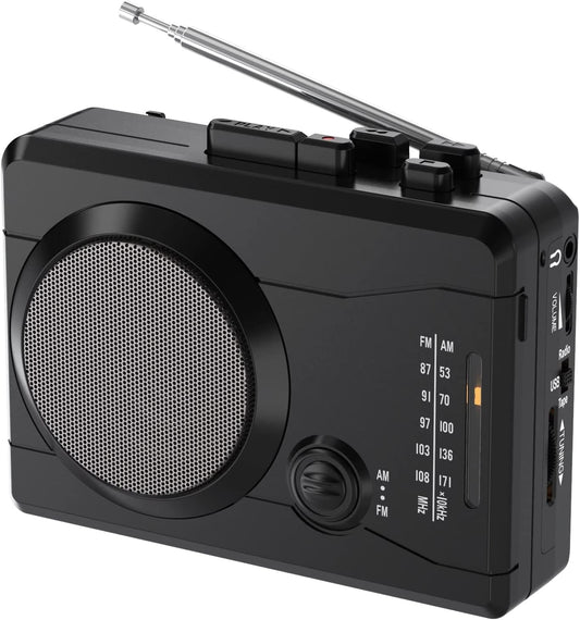 Mersoco Cassette MP3 Player Recorder, Portable Retro Tape Player Audio Recording, AM/FM Radio, Tape to Converter