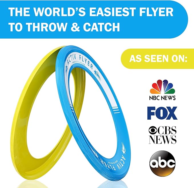 Activ Life Kid’s Flying Rings (2 Pack) They Fly Straight & Don’t Hurt, 80% Lighter Than Standard Rings - Replace Screen Time with Healthy Family Fun - Get Outside & Play