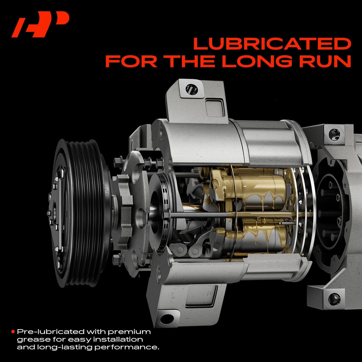A-Premium AC Compressor with Clutch Compatible with Hyundai Elantra 1.8L 2011-2013, Elantra Coupe 1.8L 2013, with Automatic Temperature Control Only (NOT Manual), with 3-Pin Connector